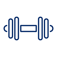 Pictogram of weights lined in blue