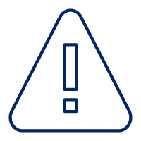 Pictogram of hazard lined in blue