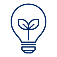 Pictogram of a energy efficient light bulb