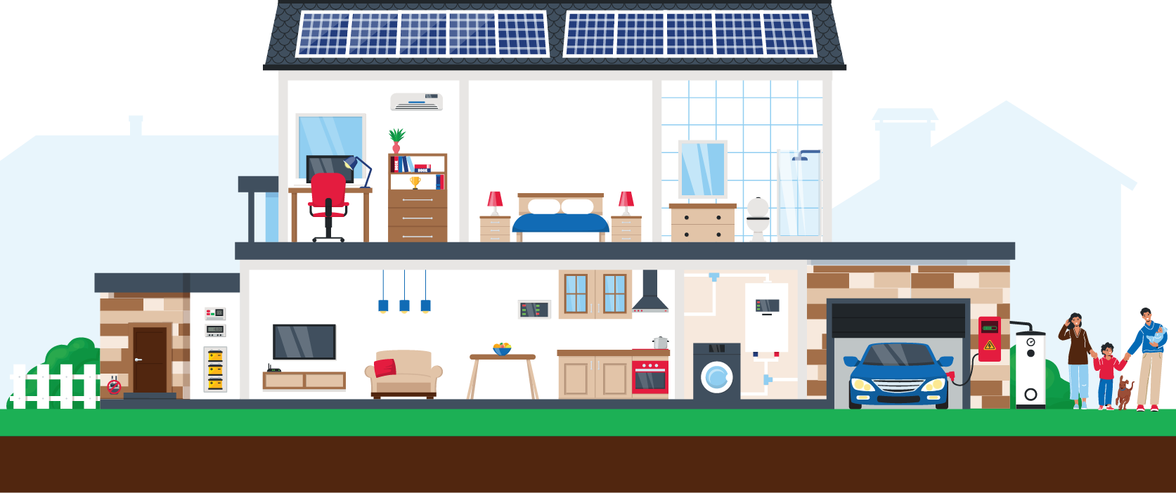 Energy efficient house illustration