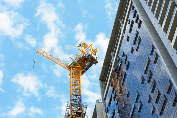 A crane at a construction site