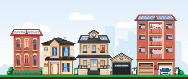 Illustration of different types of household dwellings