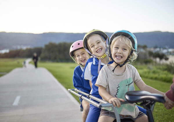 Kids riding bike