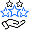 Pictogram of hand with stars hovering above