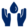 Pictogram of 2 hands with water drop